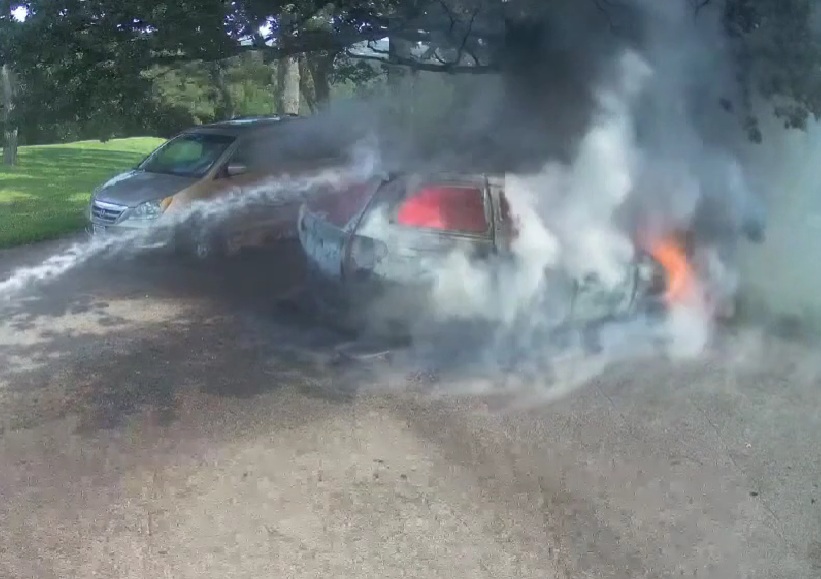 Wheelchair-accessible van fire