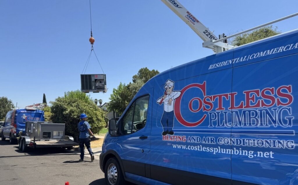 The Costless Plumbing, Heating and Air Conditioning company replaces a couple's AC unit for free in Fresno, Calif.